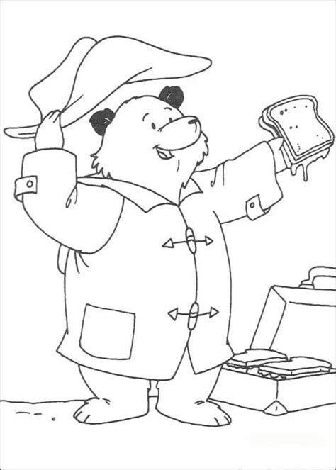 Coloriage Paddington et Sandwich télécharger et imprimer gratuit sur