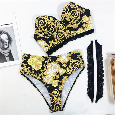 2021 High Waist Paisley Print Bikini Push Up Swimwear Women Underwire Swimsuit NP Sanbro