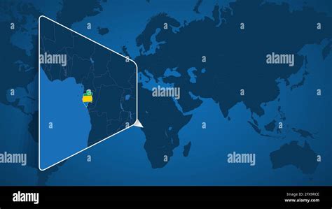 Ubicación De Gabón En El Mapa Mundial Con Mapa Ampliado De Gabón Con