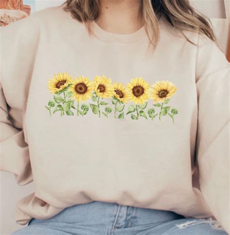 Sunflower Crewneck Sweatshirt Sunflower Lover Shirt T For Gardener Gardening Shirt Spring