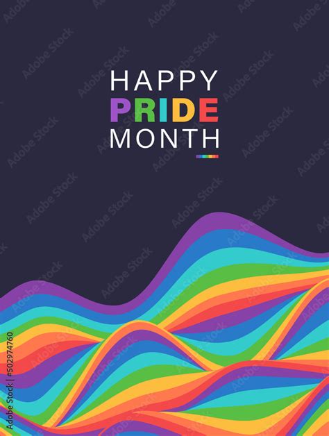 Lgbtq Pride Month Background Rainbow Wave Shape Color Illustration