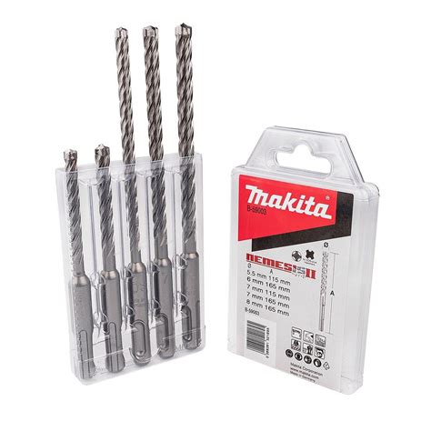 Makita B Piece Nemesis Ii Sds Plus Drill Bit Set Power Tool