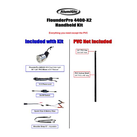 Dual Color Handheld Flounder Light Kit By Alumiglo