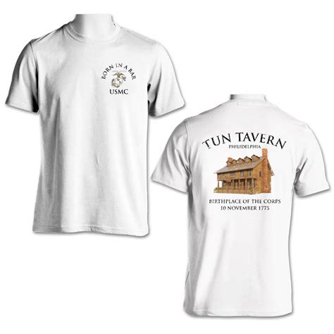 Usmc Tun Tavern T Shirt Born In A Bar Marine Corps T Shop