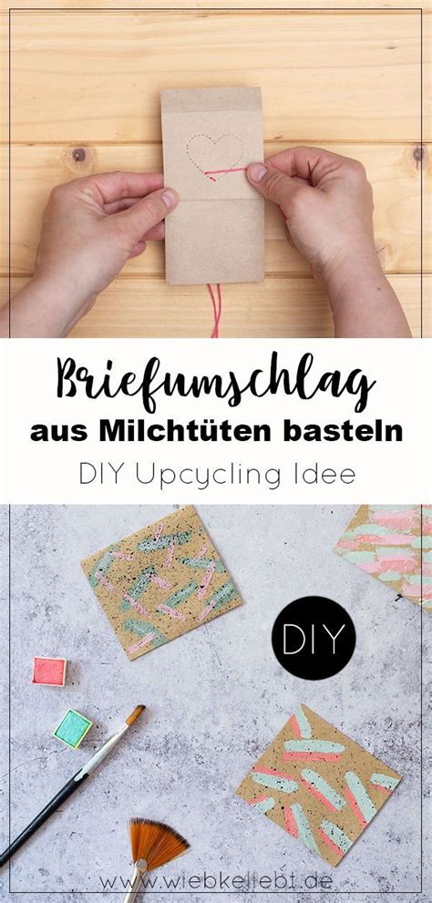 DIY Briefumschläge basteln Tetrapack Upcycling mit Milchtüten DIY