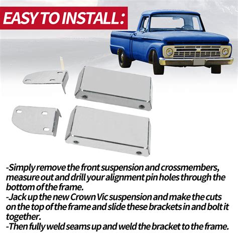 Hecasa For Ford F100 Crown Vic Front Pair Suspension Swap Bracket Kit