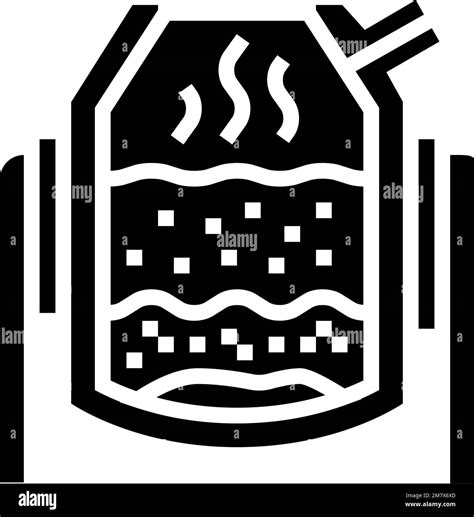 Basic Oxygen Furnace Steel Production Glyph Icon Vector Illustration