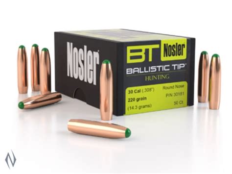 NOSLER 308 220GR BALLISTIC TIP 50PK Shooter S Delight