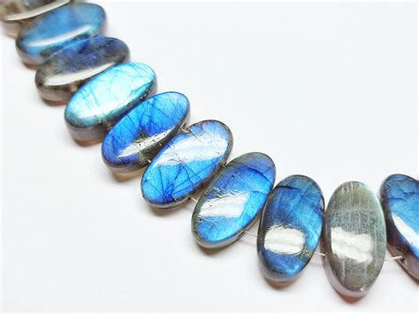 Double Drill Labradorite Aaa Grade Smooth Polished Oval Shape Beads