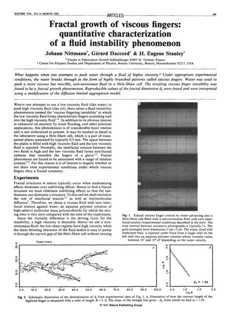 PDF Fractal Growth Of Viscous Fingers Quantitative Characterization