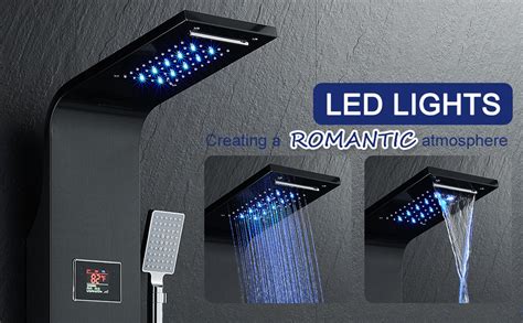 Amazon Rovate In Led Rainfall Waterfall Shower Panel Tower