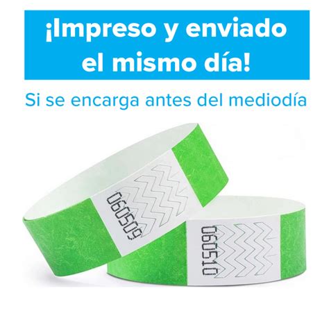 Pulseras Tyvek Express Personalizables Y Env O En El Mismo D A