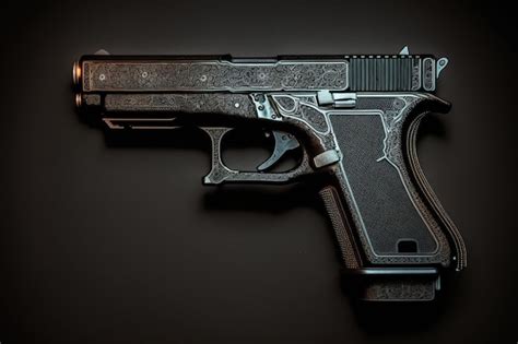 Premium AI Image | Pistol on a black background