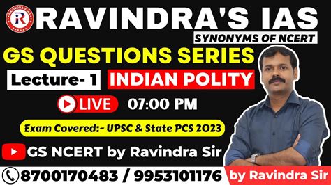 Gs Questions Series Indian Polity Class Gs By Ravindra Sir