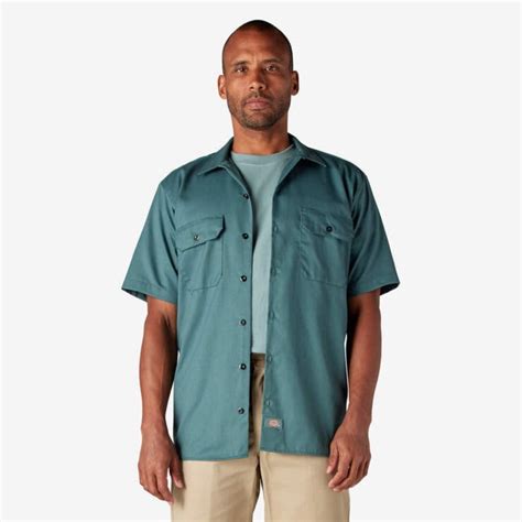 Dickies Mens Twill Work Shirt Original Lincoln Green Xt