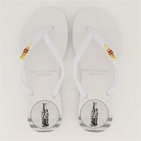 Chinelo Coca Cola Star Disc Feminino Branco FutFanatics