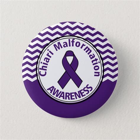 Chiari Malformation Purple Awareness Ribbon Button | Zazzle.com