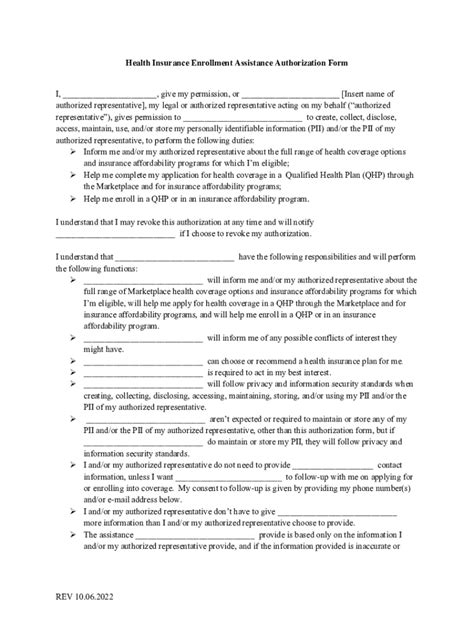 Fillable Online Authorized Representative Form For Benefit Plans And