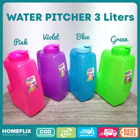 Homeflix 1pc Only Plastic Pitcher Water Jug 3 Liters Fridge Bottle