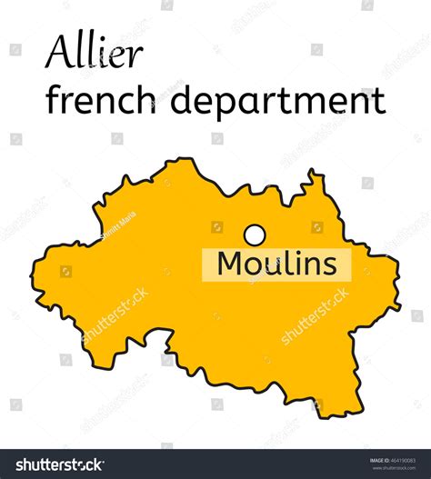 Allier French Department Map Stock Vector Royalty Free