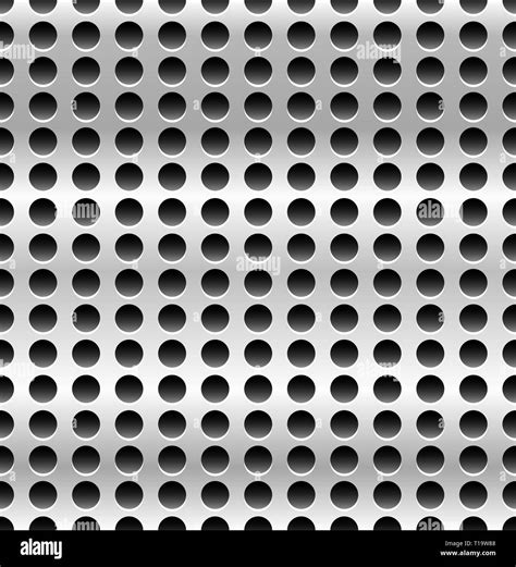 Seamless Metal Swatch Perforated Metal Pattern With Black Holes