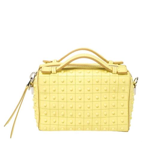 Tod S Yellow Leather Micro Studs Gommino Bag Tod S The Luxury Closet