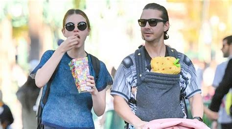 Shia Labeouf Mia Goth Step Out With Month Old Daughter See Photos