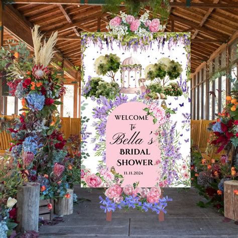 Bridal Shower Welcome Sign Floral Shower Sign Bridal Shower Decor Floral Bridal Decor Etsy