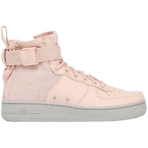 Nike Women Sf Air Force 1 Mid Top Sneakers Liked On Polyvore See More Leather Shoes Tumblr Pics