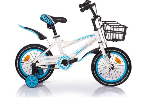 Детский двухколёсный велосипед Mobile Kid SLENDER 14 WHITE BLUE ...