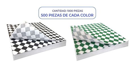 Papel Encerado Cuadros 30x40 2 Colores 500 Pz C uno Tot 1000 Envío gratis