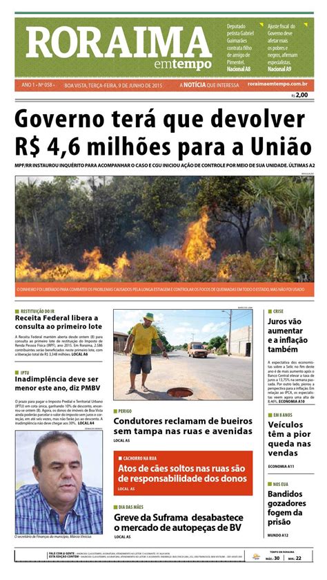 Jornal Roraima Em Tempo Edi O Per Odo De Visualiza O Gratuito