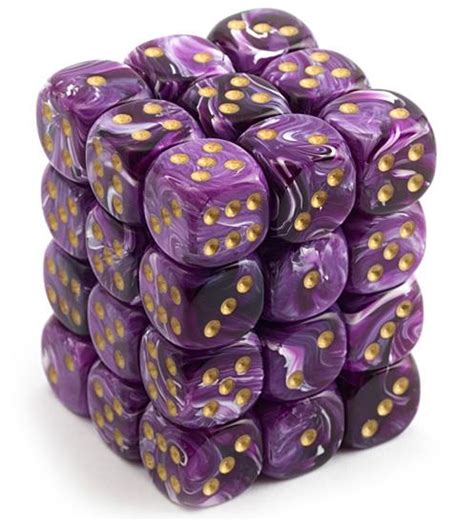 Black Purple 36d6 Dice Set Gamedicechip