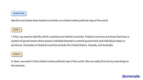 Solved Identify And Shade Three Federal Countries On A Blank Outline