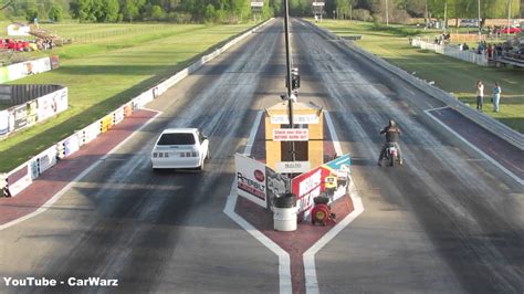 Ford Mustang Vs Street Bike At St Thomas Dragway YouTube