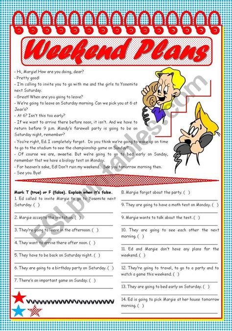 Weekend Planning Therapy Worksheets