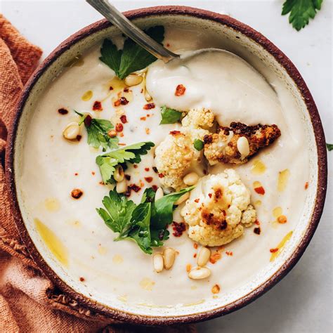 Creamy Roasted Cauliflower Soup Minimalist Baker Recipes