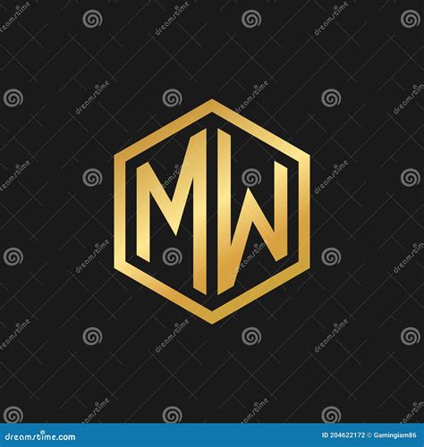 Vector Graphic Initials Letter Mw Logo Design Template Stock Vector