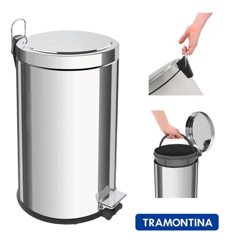 Lixeira Inox Tramontina 12l C Pedal E Tampa Cesto Removível Frete grátis