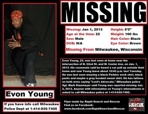 The Missing Poster For An Event Is Shown