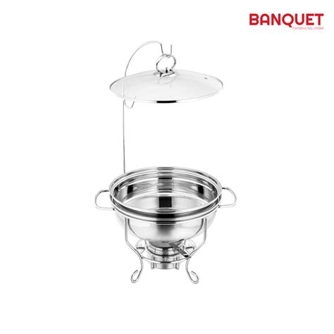 Sq Professional Banquet Chafing Dish W Glass Lid And Holder