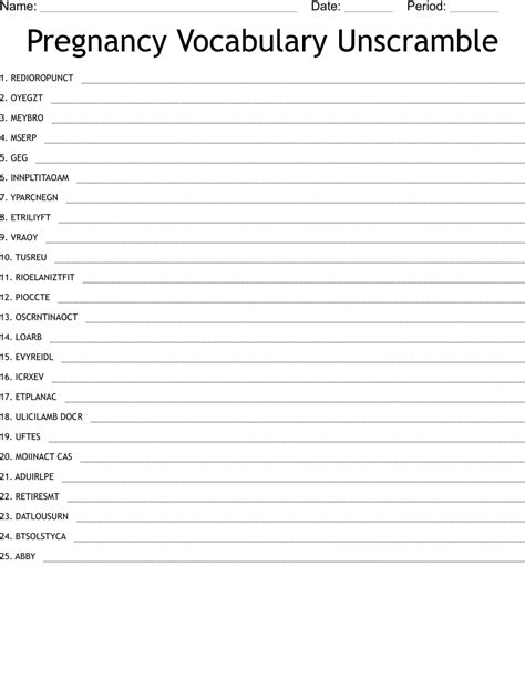 A Closer Look At Pregnancy Word Search Wordmint