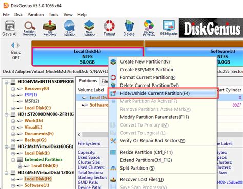 How To Hide Unhide Partition In Windows Diskgenius