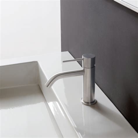 Mitigeur Lavabo Poser Mm En Inox Bross Bec Haut Cm Treemme