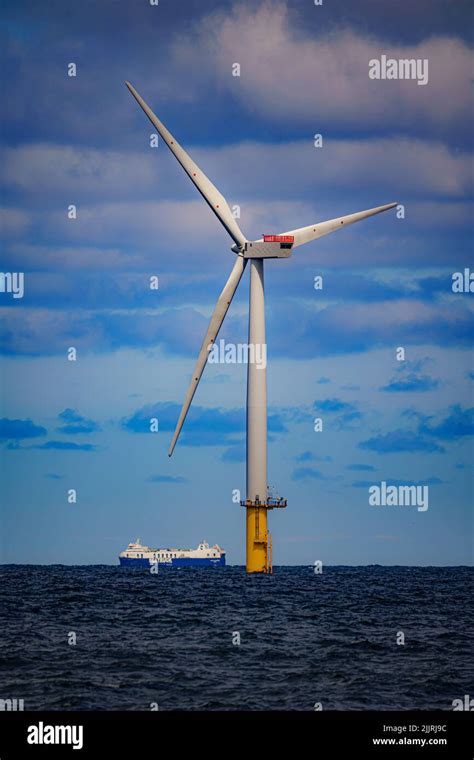 A Ship Passes Wind Turbines At Rwes Gwynt Y Mor The Worlds 2nd