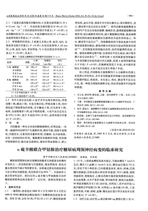 α硫辛酸联合甲钴胺治疗糖尿病周围神经病变的临床研究word文档在线阅读与下载无忧文档