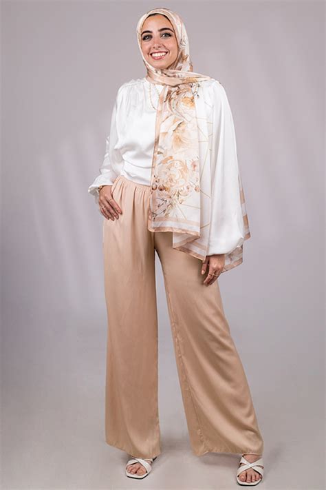 Parisienne Nude Premium Beige And Gold Hijab