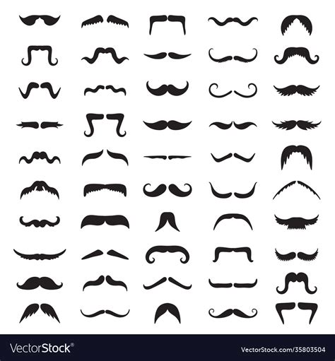 Moustache Silhouettes Barber Shop Pictures Vector Image