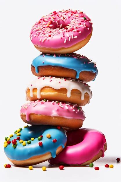 Premium Ai Image A Stack Of Doughnuts With Different Colored