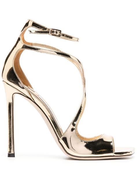 Jimmy Choo Azia 110mm Metallic Effect Sandals Lyst